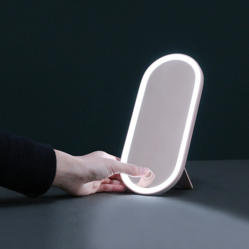 Portable make-up-organizer with mirror and integrated LED-mirror light