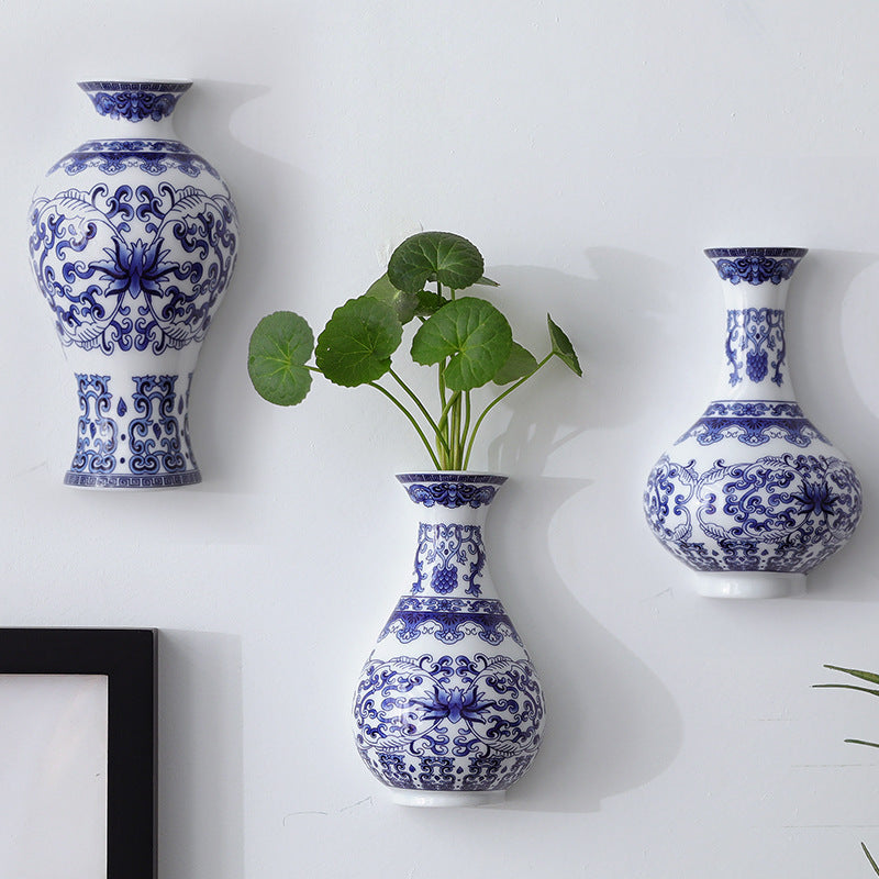 Decorative ceramic vase for the wall