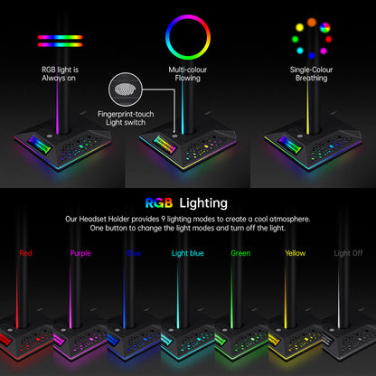 RGB headphone stand